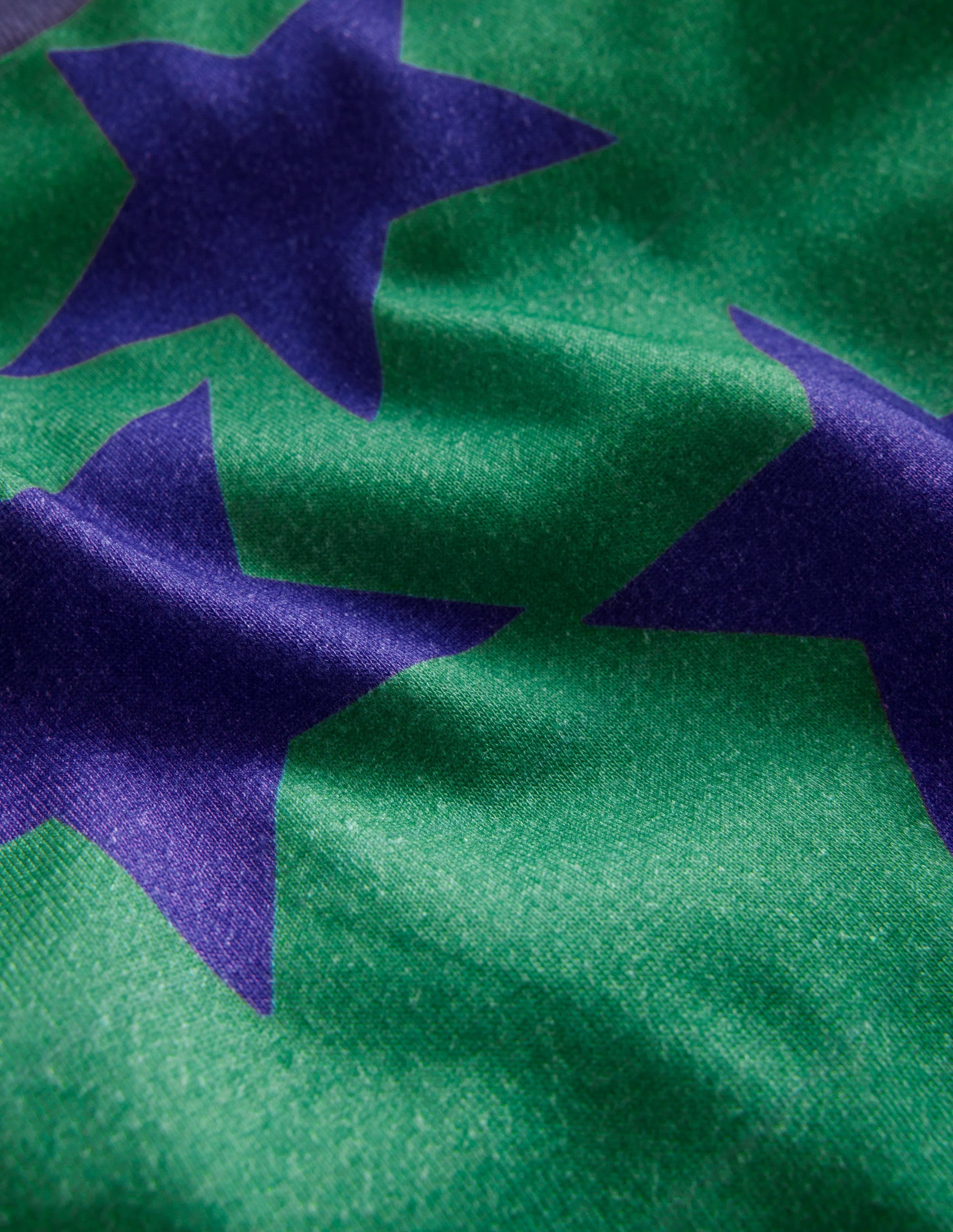 Pyjama long douillet-Étoile vert profond/bleu marine-3