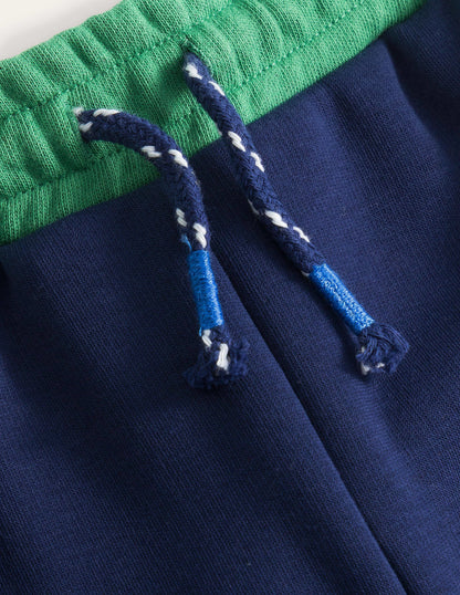 Jogginghose mit Blockfarben-Dunkles Grasgrün/Schuluniform-Navy