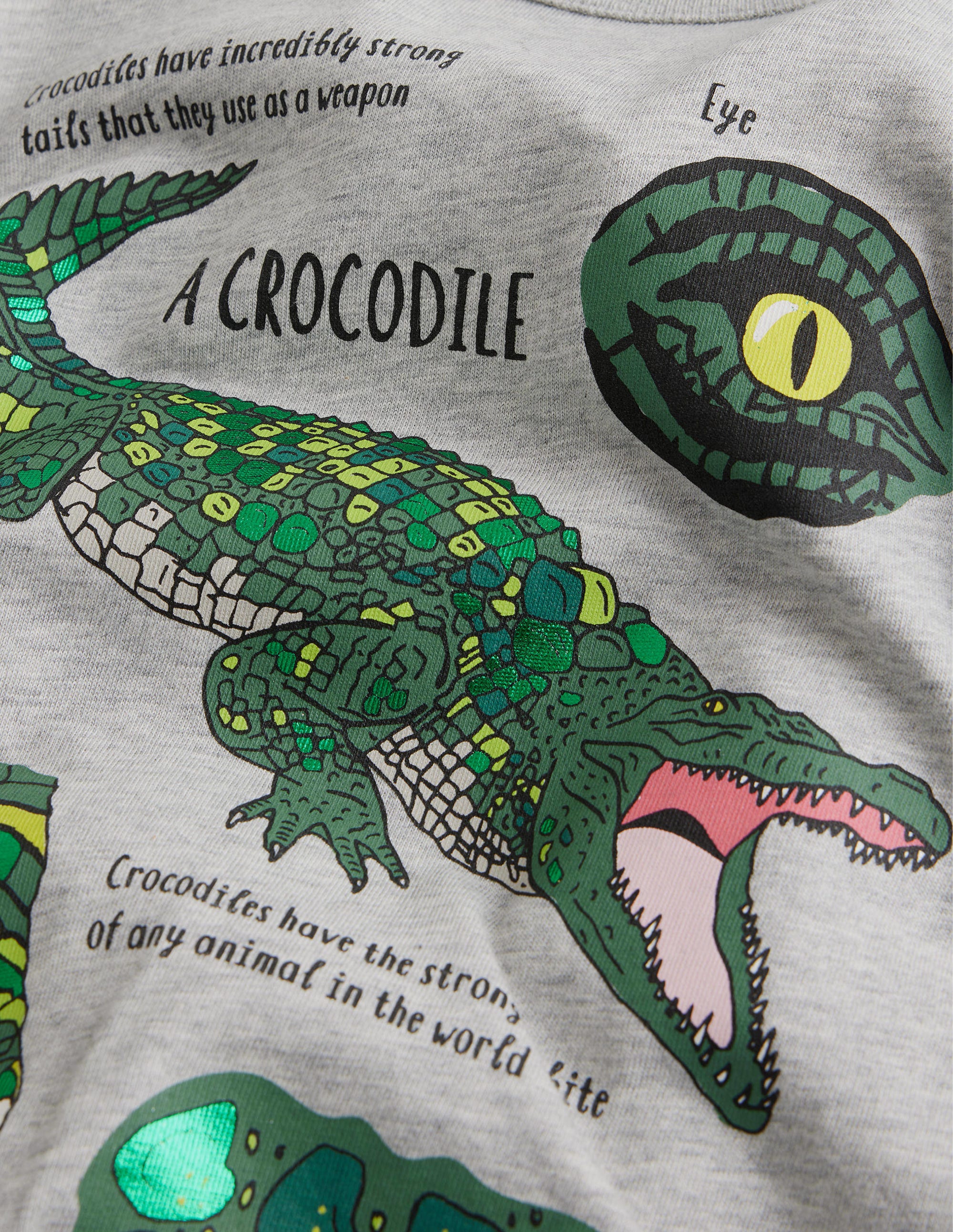 T-shirt à motif crocodile-Crocodiles vert chiné - Image 3