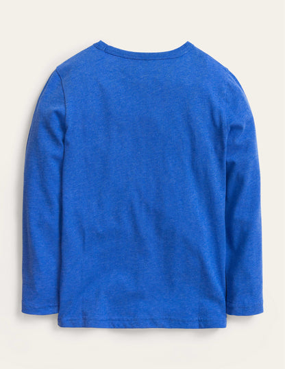 Oberteil mit lehrreichen und leuchtenden Motiven-Blau