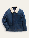 Borg Lined Jacket-Mid Vintage Denim