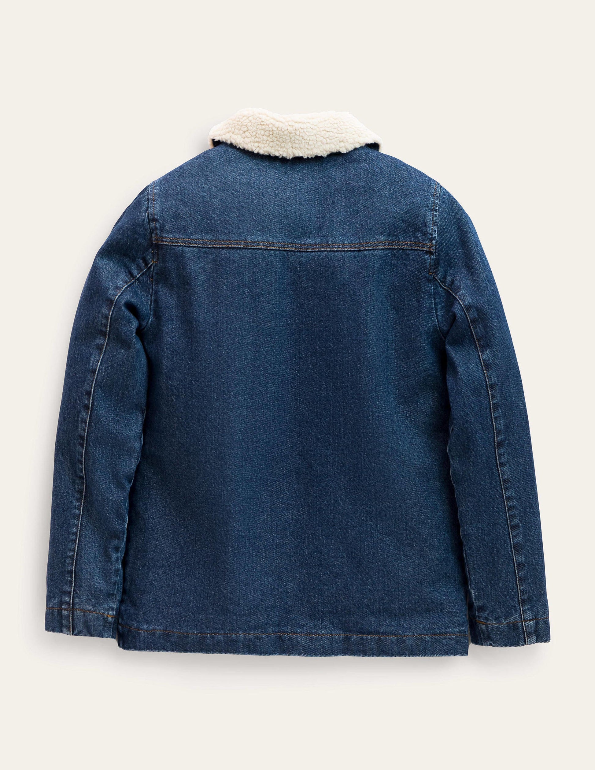 Bequem gefütterte Jeansjacke-Mittleres Vintageblau, Denim-2