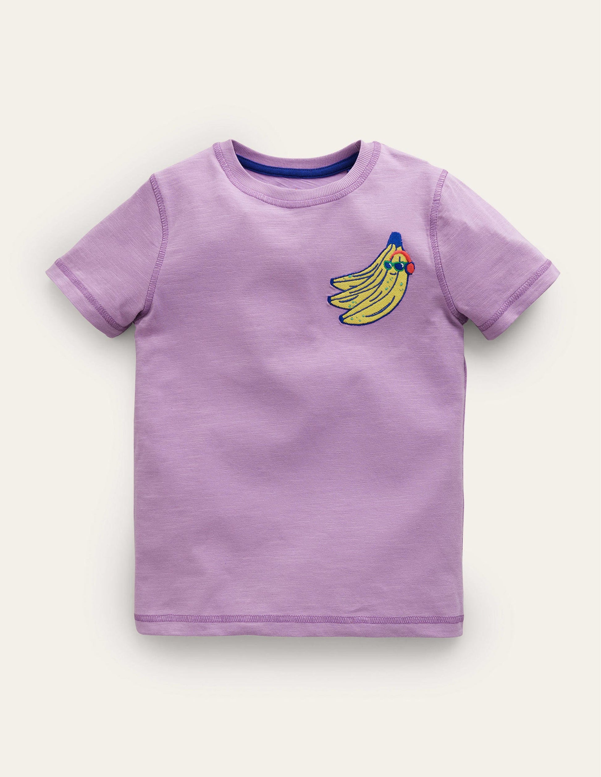 T-shirt délavé à super surpiqûres-Banane lupin-1