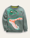 Superstitch Sweatshirt-Pottery Green Dinosaur