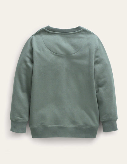Sweatshirt mit Superstitch-Keramikgrün, Dinosaurier