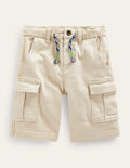 Short cargo teint en pièce-Gris pierre