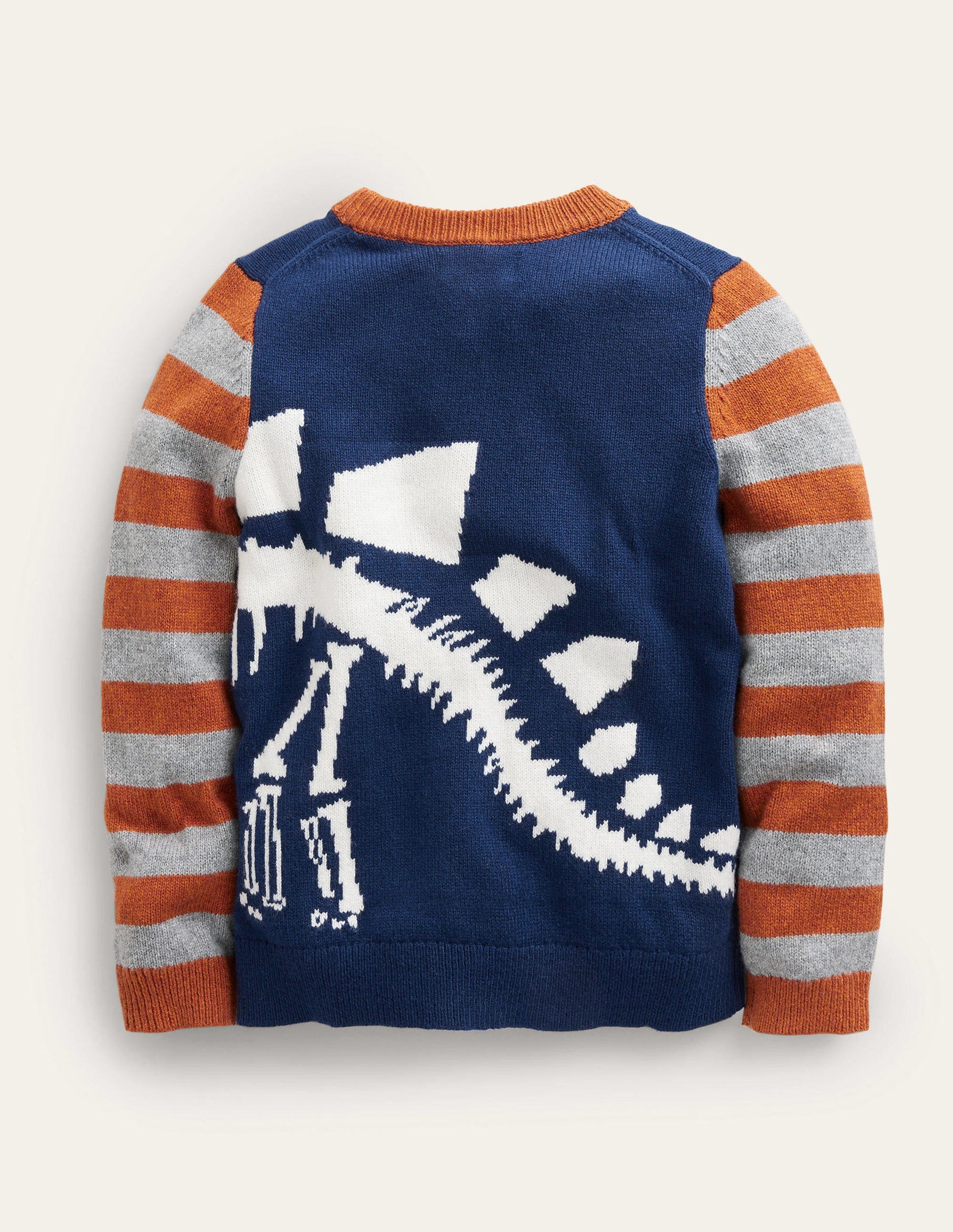 Pull fun avec logo-Dinosaure bleu marine universitaire-2