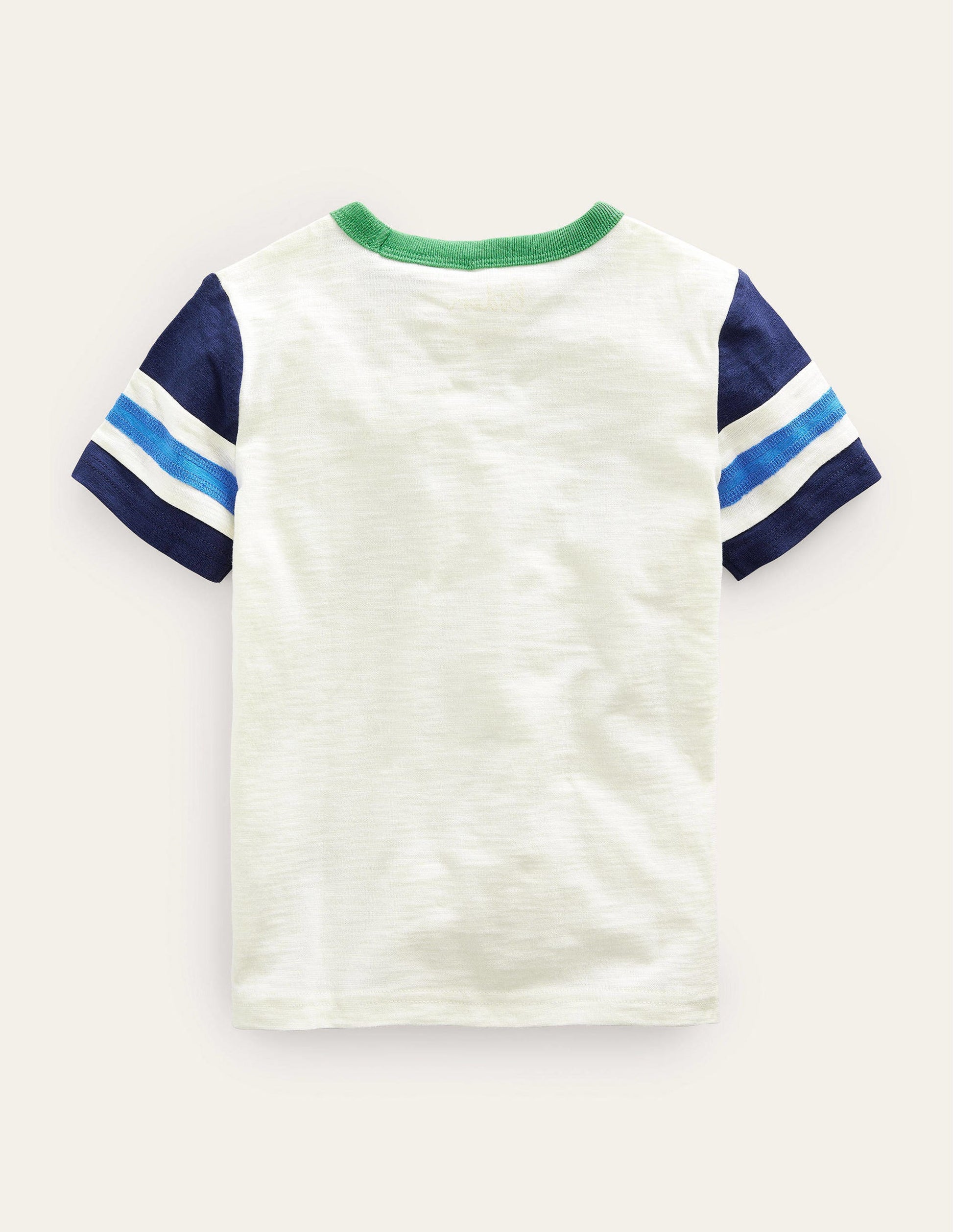 Sportliches Kurzarm-T-Shirt-Naturwei/ Schuluniform-Navy-2