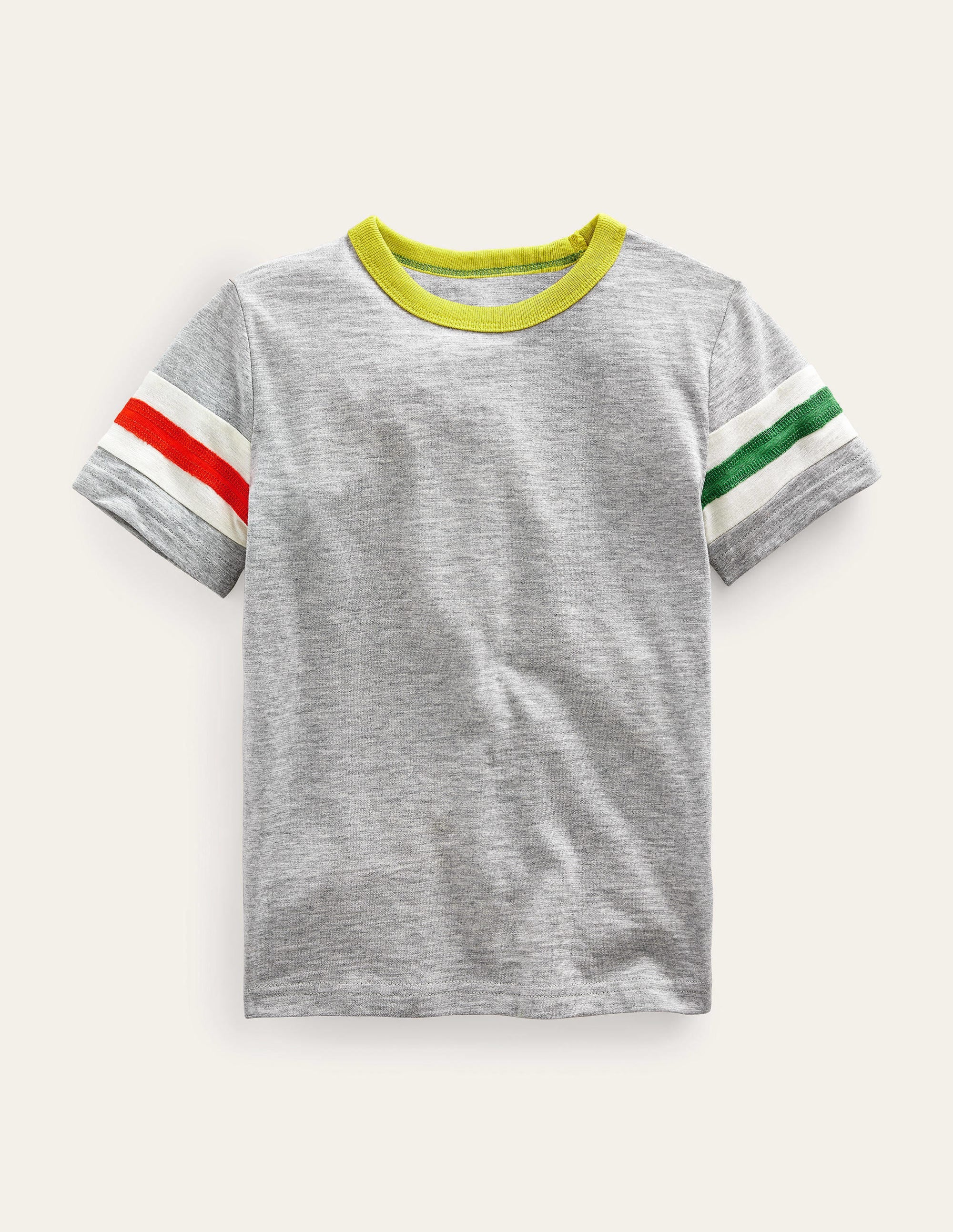 Sportliches Kurzarm-T-Shirt-Jaspisgrau Meliert/ Mandarinenorange - Image 1