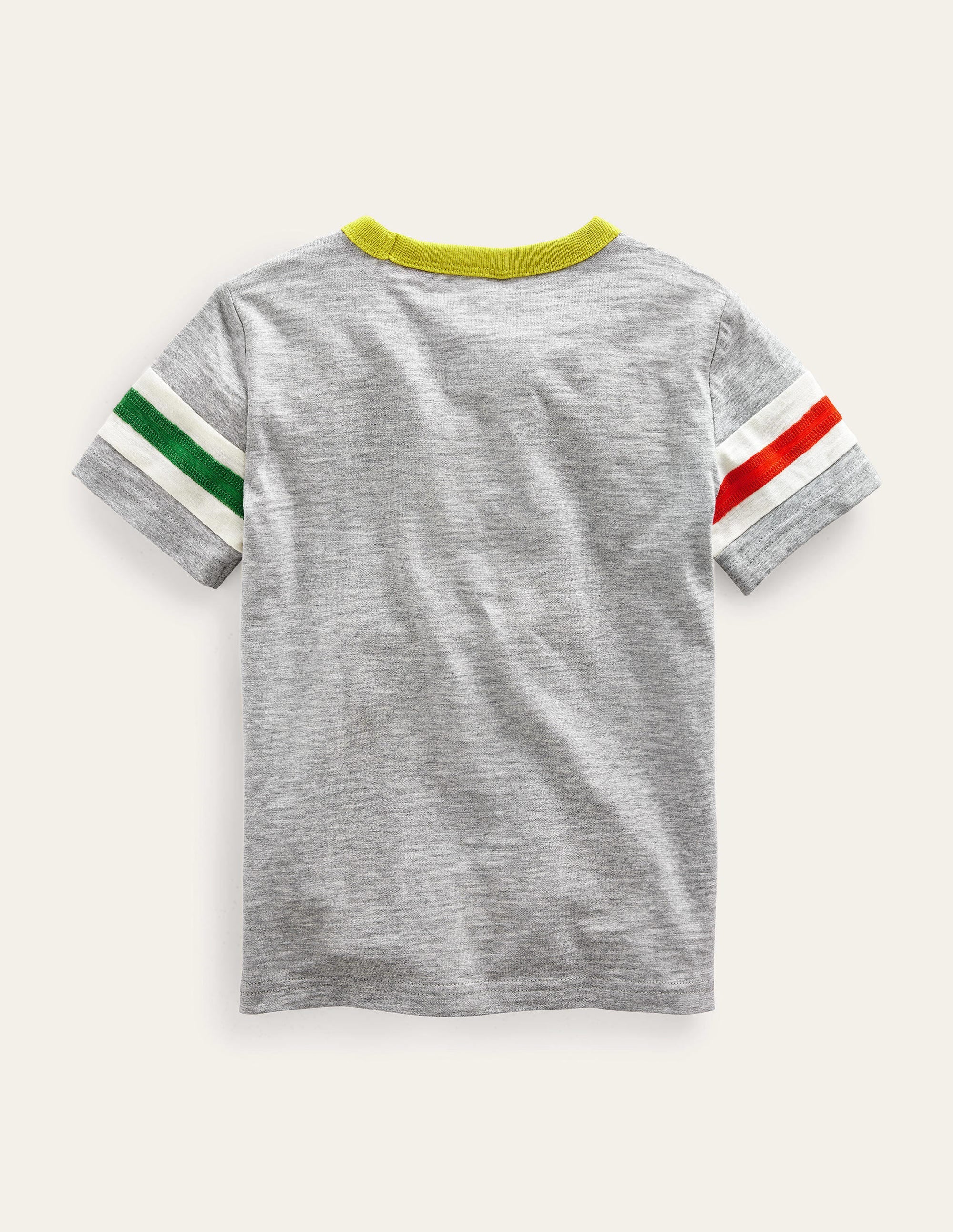 Sportliches Kurzarm-T-Shirt-Jaspisgrau Meliert/ Mandarinenorange - Image 2