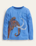 Oberteil mit Rundum-Superstitch-Provence-Blau, Mammut