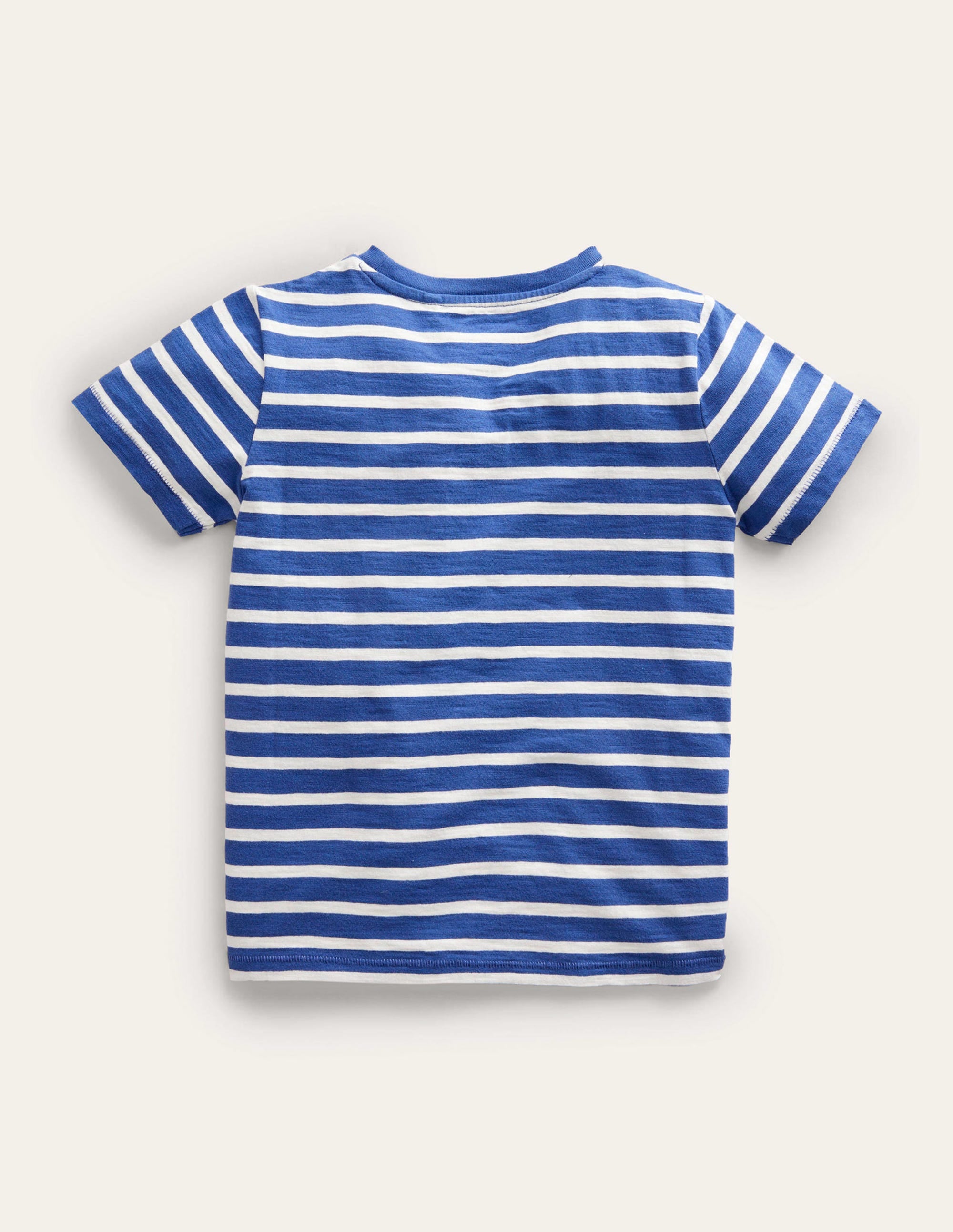 Striped Washed Slub T-shirt-Starboard/Ivory - Image 2