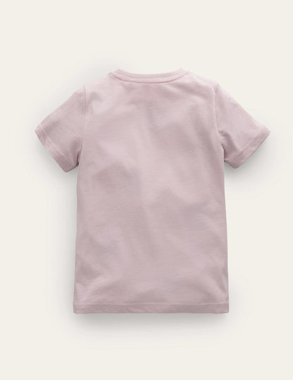 T-Shirt mit fröhlichem Tiermotiv-Französisches Rosa, Krokodil