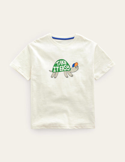 T-Shirt mit witzigem Motiv-Vanille, Schildkröte-1