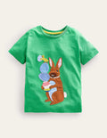 T-shirt à appliqué Pâques-Pâques vert aloé vera