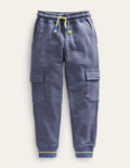 Bas de jogging cargo flammé-Bleu robot