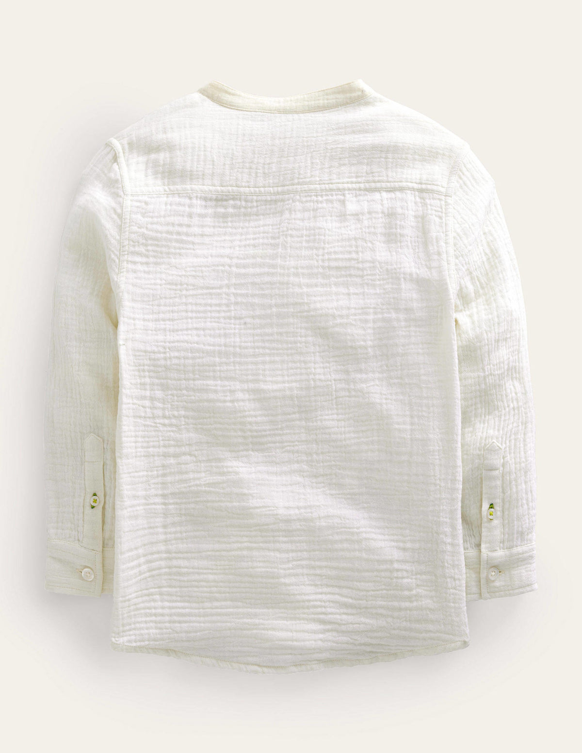 Double Cloth Grandad Shirt-Vanilla Pod Ivory - Image 2