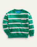 Gemustertes Sweatshirt-Französisches Rosa/Waldgrün