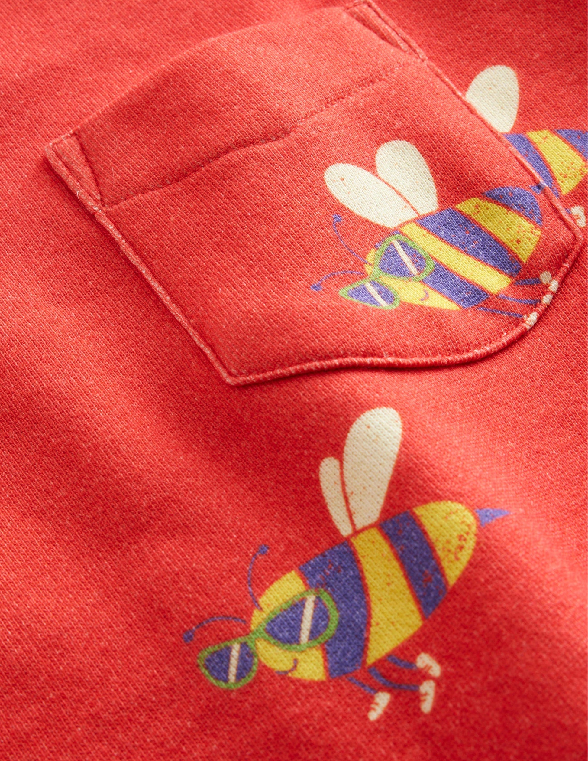 Gemustertes Sweatshirt-Marmeladenrot, Coole Bienen-3