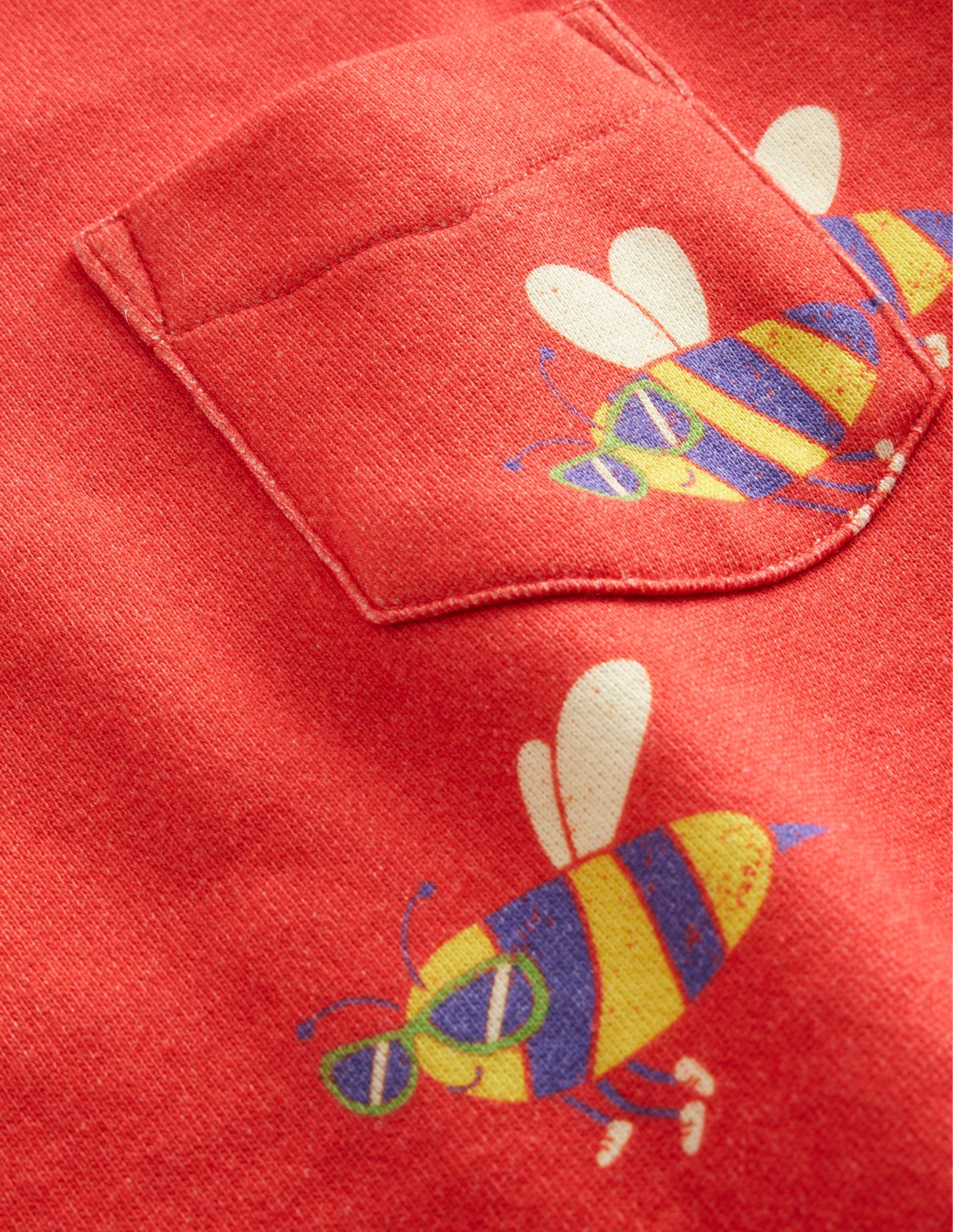 Gemustertes Sweatshirt-Marmeladenrot, Coole Bienen - Image 3