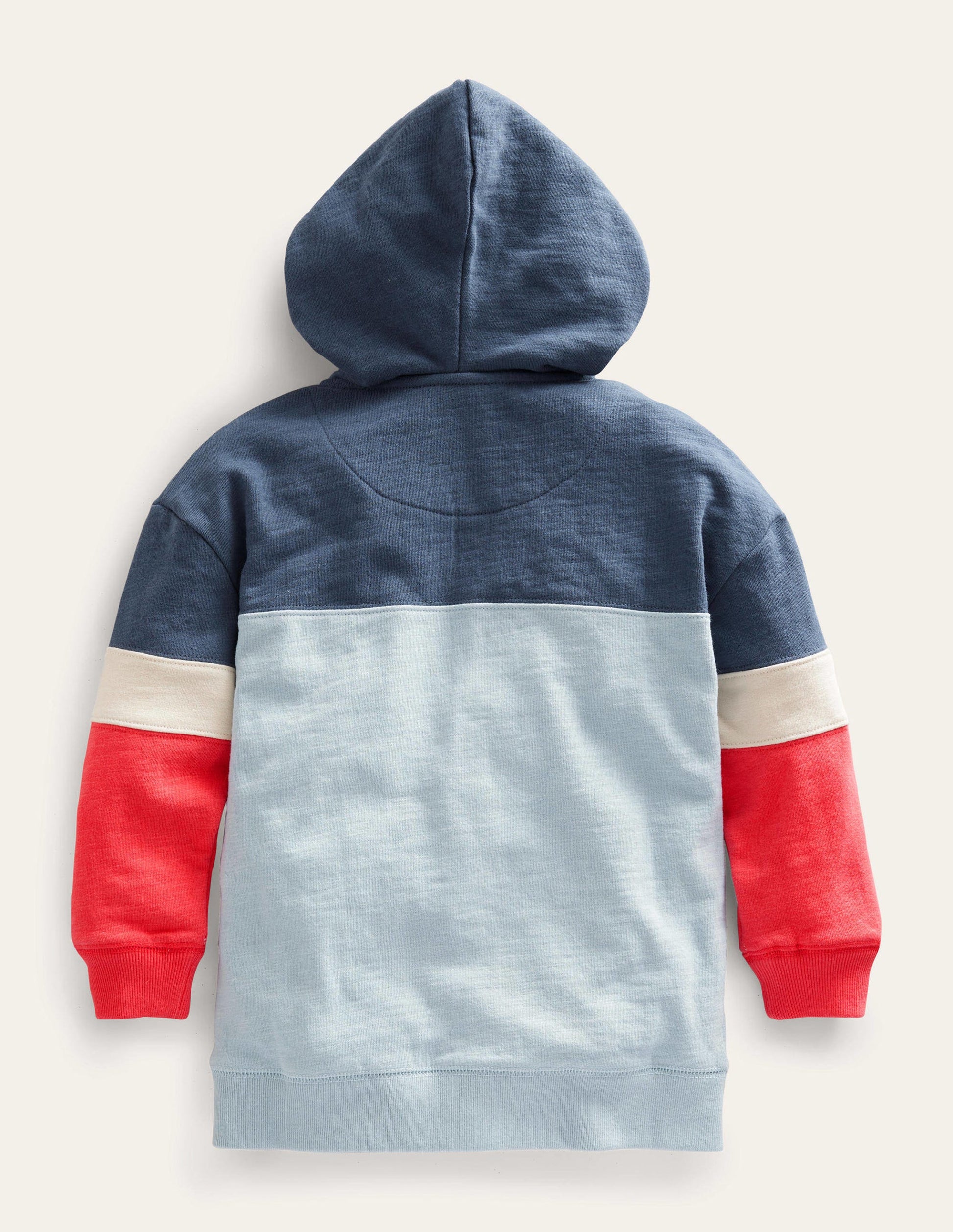 Kapuzenjacke mit Blockfarben-Hellblau, Blockfarben-2