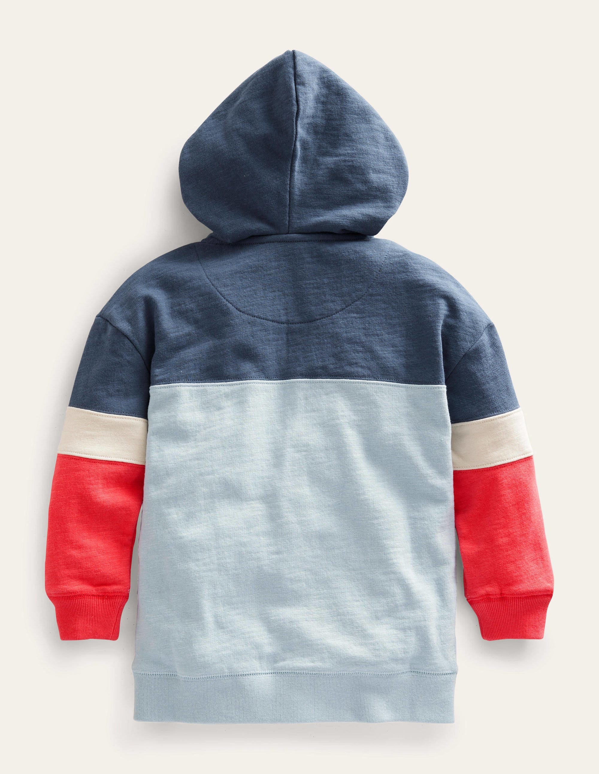 Kapuzenjacke mit Blockfarben-Hellblau, Blockfarben - Image 2