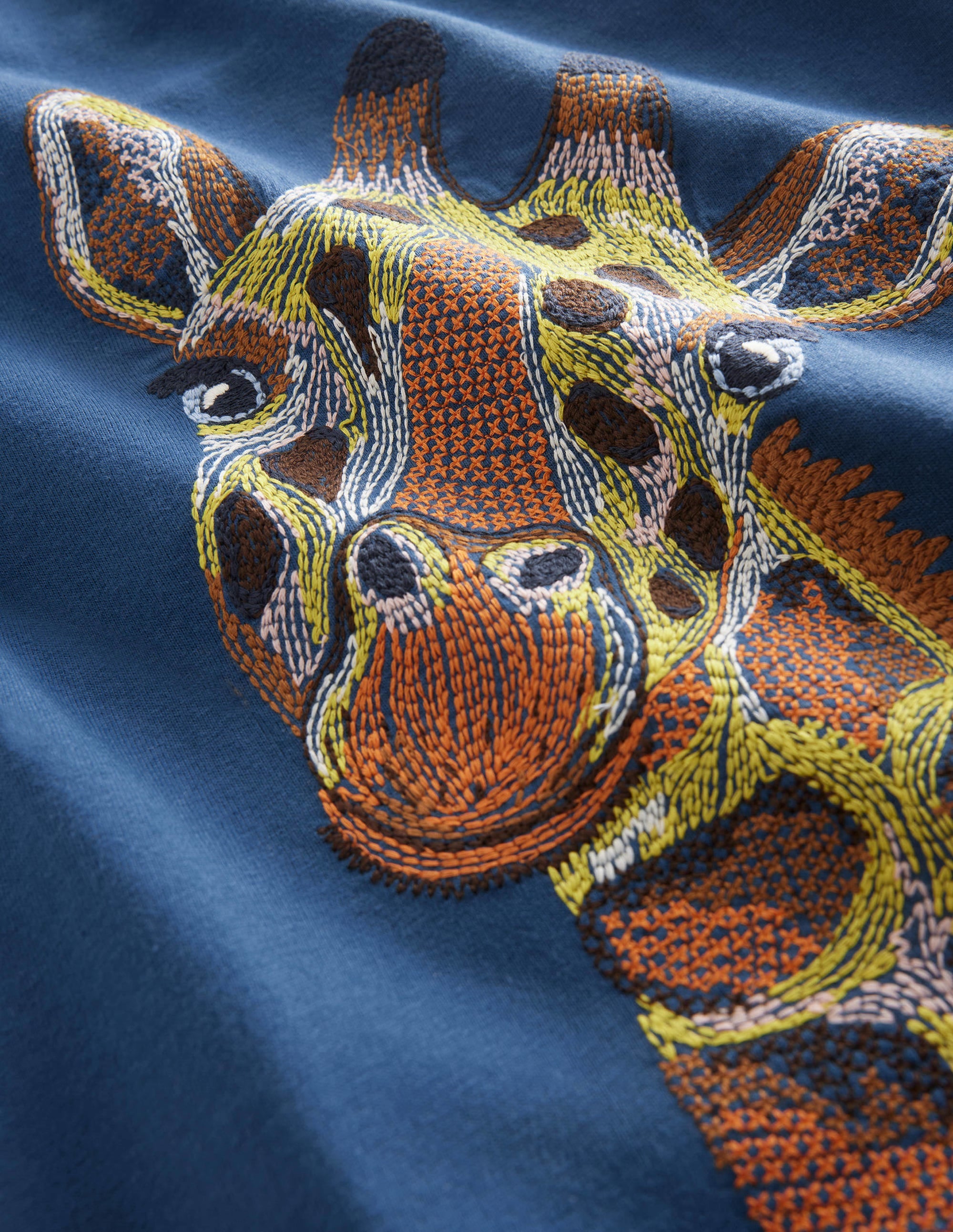 T-shirt à super surpiqûres-Girafe bleu saphir - Image 3