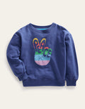 Sweatshirt mit Peace-Motiv-Segelblau, Peace
