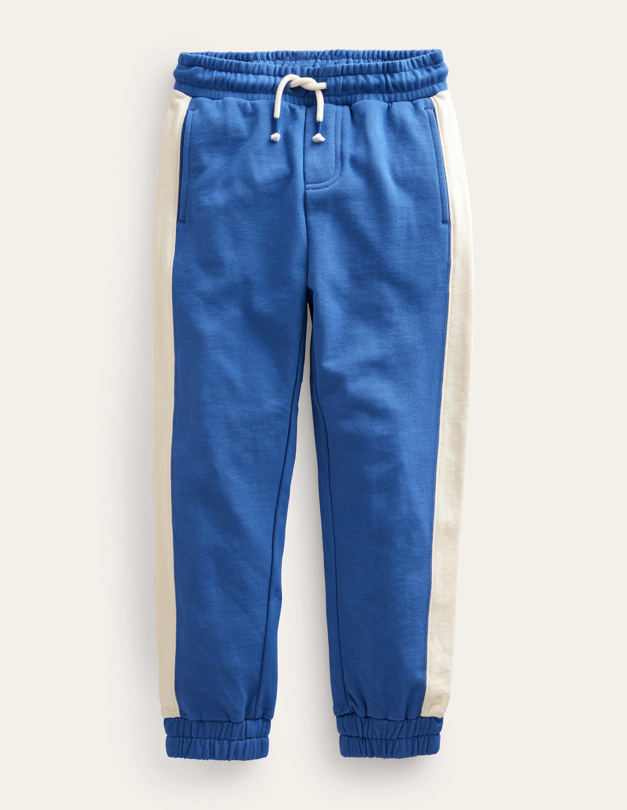 Bas de jogging texturé avec empiècement latéral-Bleu azurant - Image 1