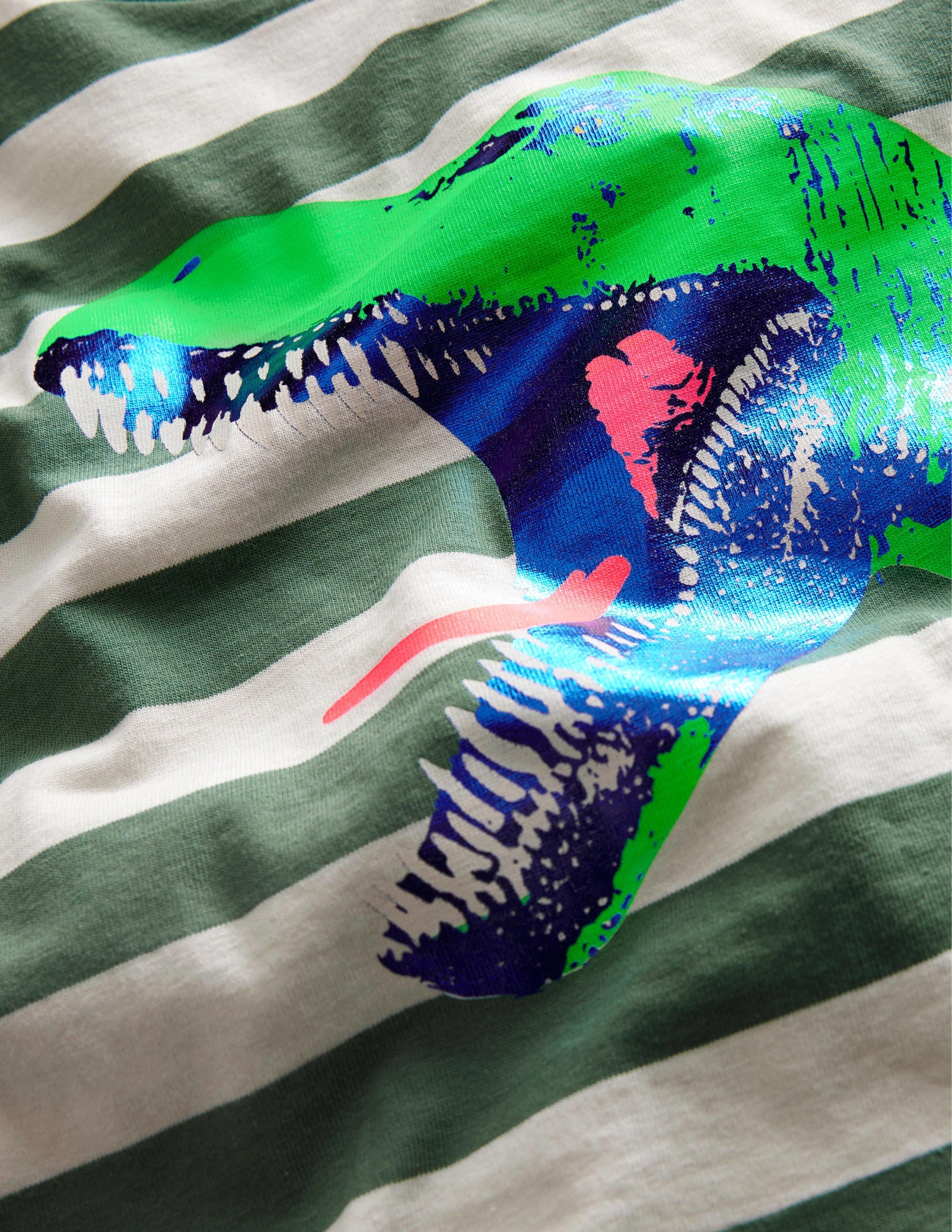 T-shirt avec photo-Dinosaure gris galet/ivoire - Image 3
