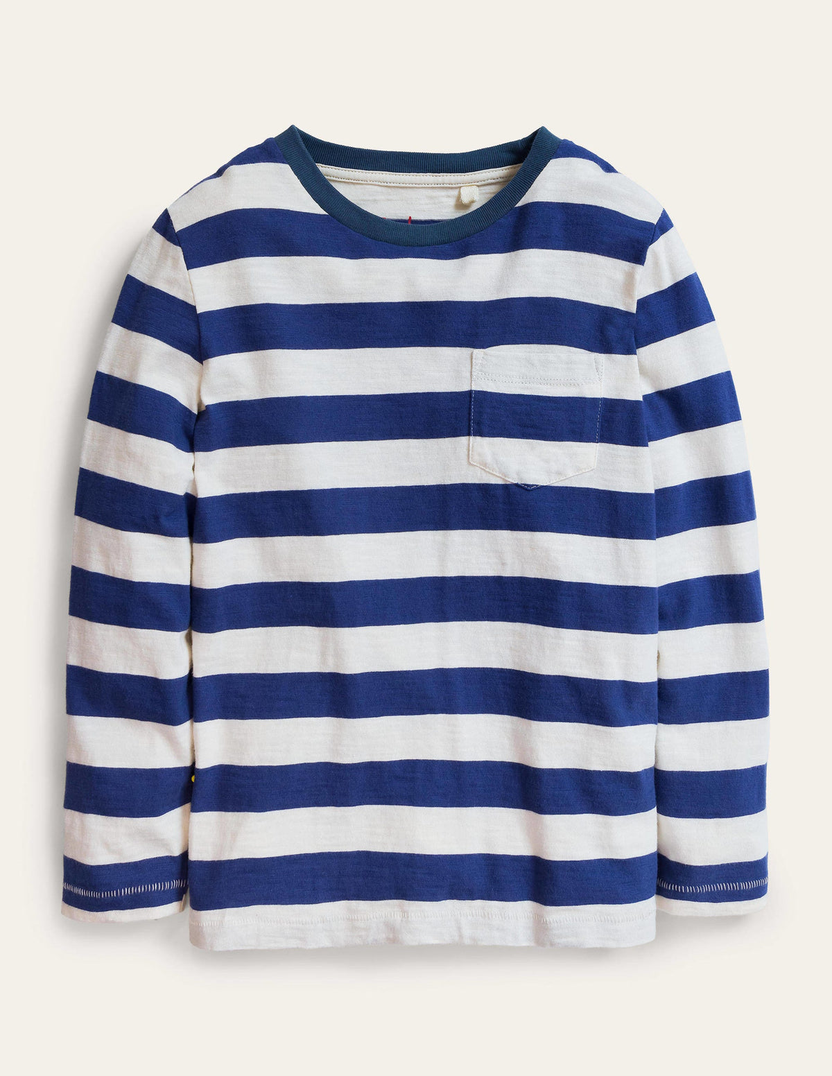 Langärmliges T-Shirt in gewaschener Optik-Segelblau/Vanille - Image 1