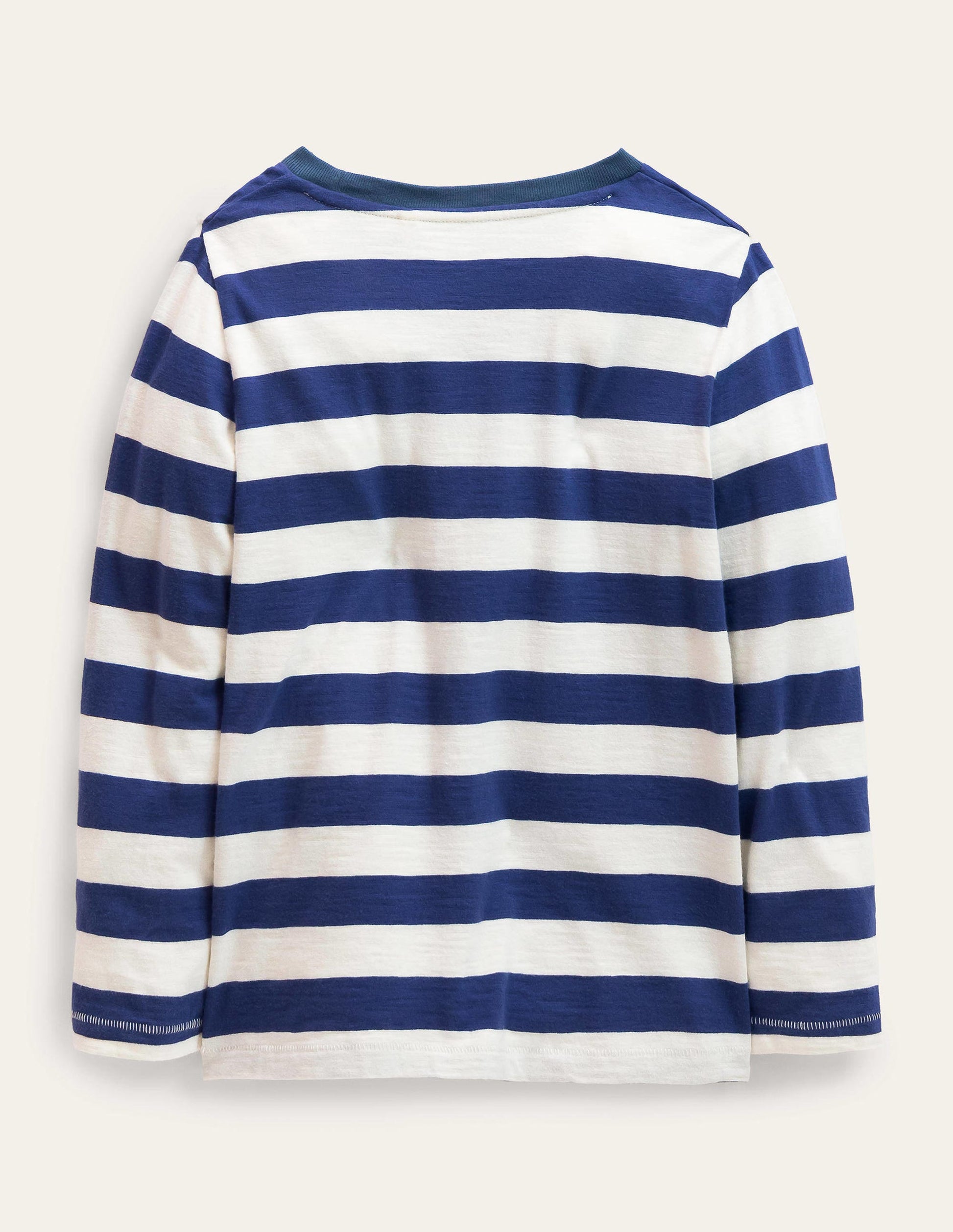 Langärmliges T-Shirt in gewaschener Optik-Segelblau/Vanille-2
