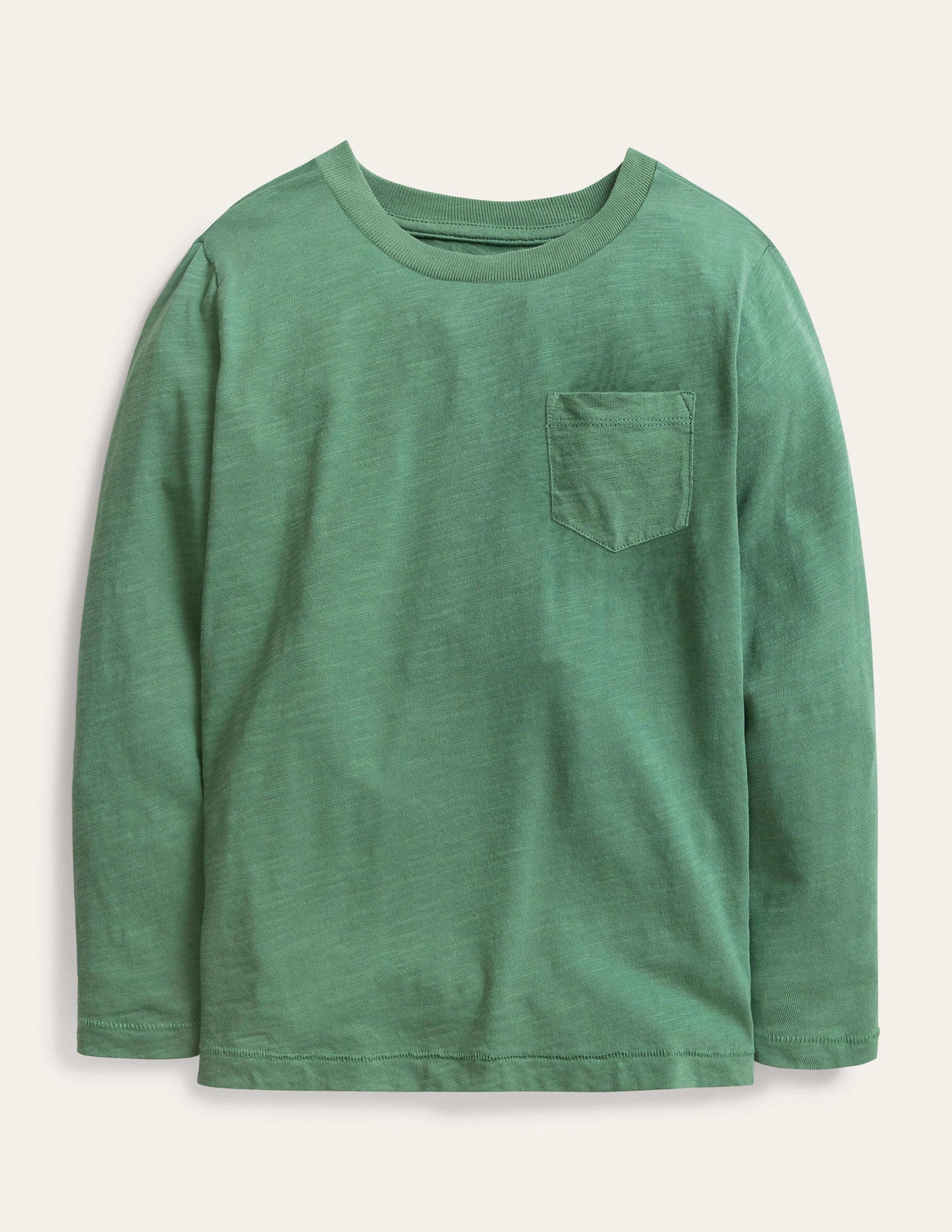 T-shirt délavé à manches longues-Vert romarin