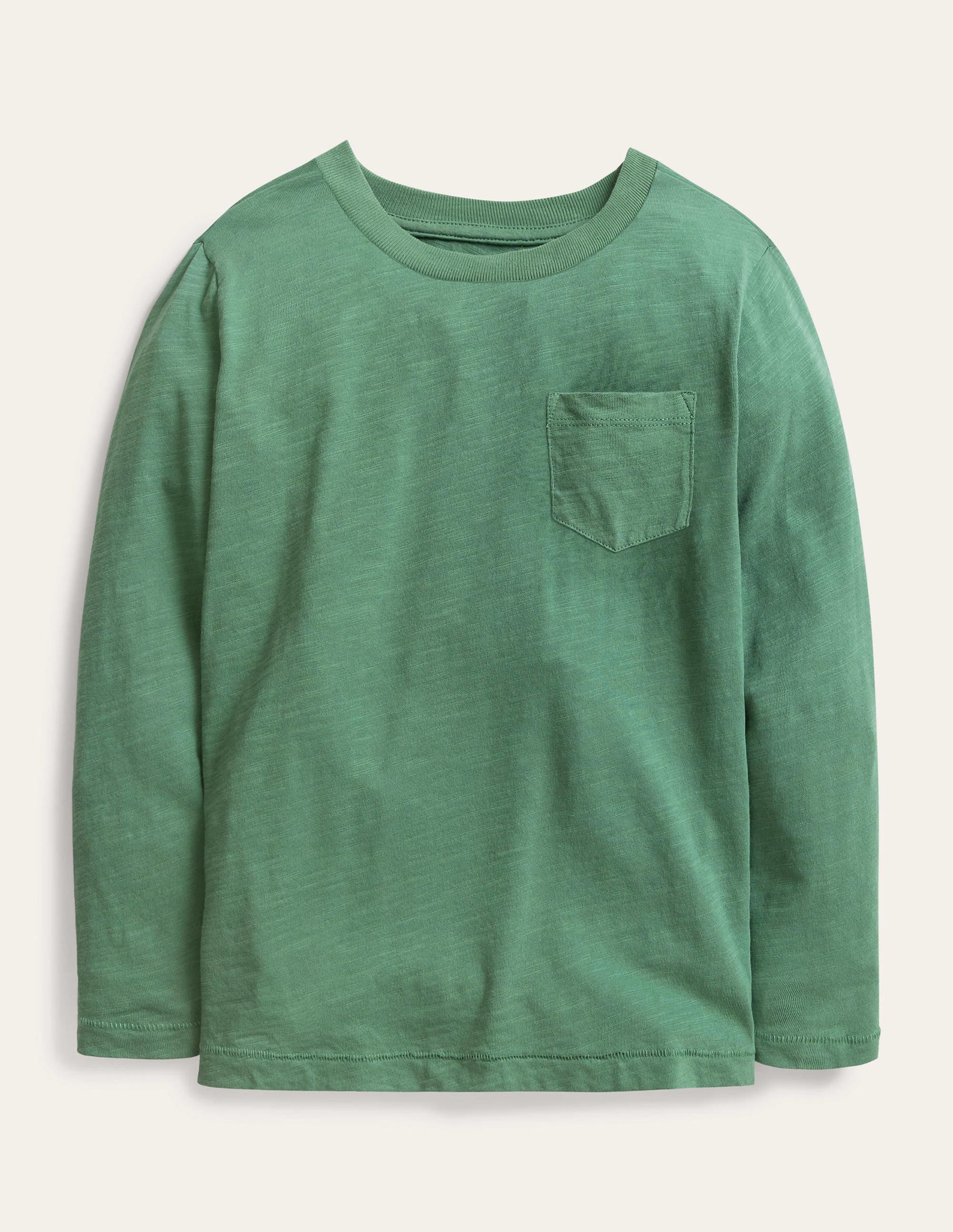 T-shirt délavé à manches longues-Vert romarin - Image 1