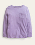 T-shirt délavé à manches longues-Violet lavande brumeux