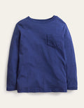 Langärmliges T-Shirt in gewaschener Optik-Segelblau