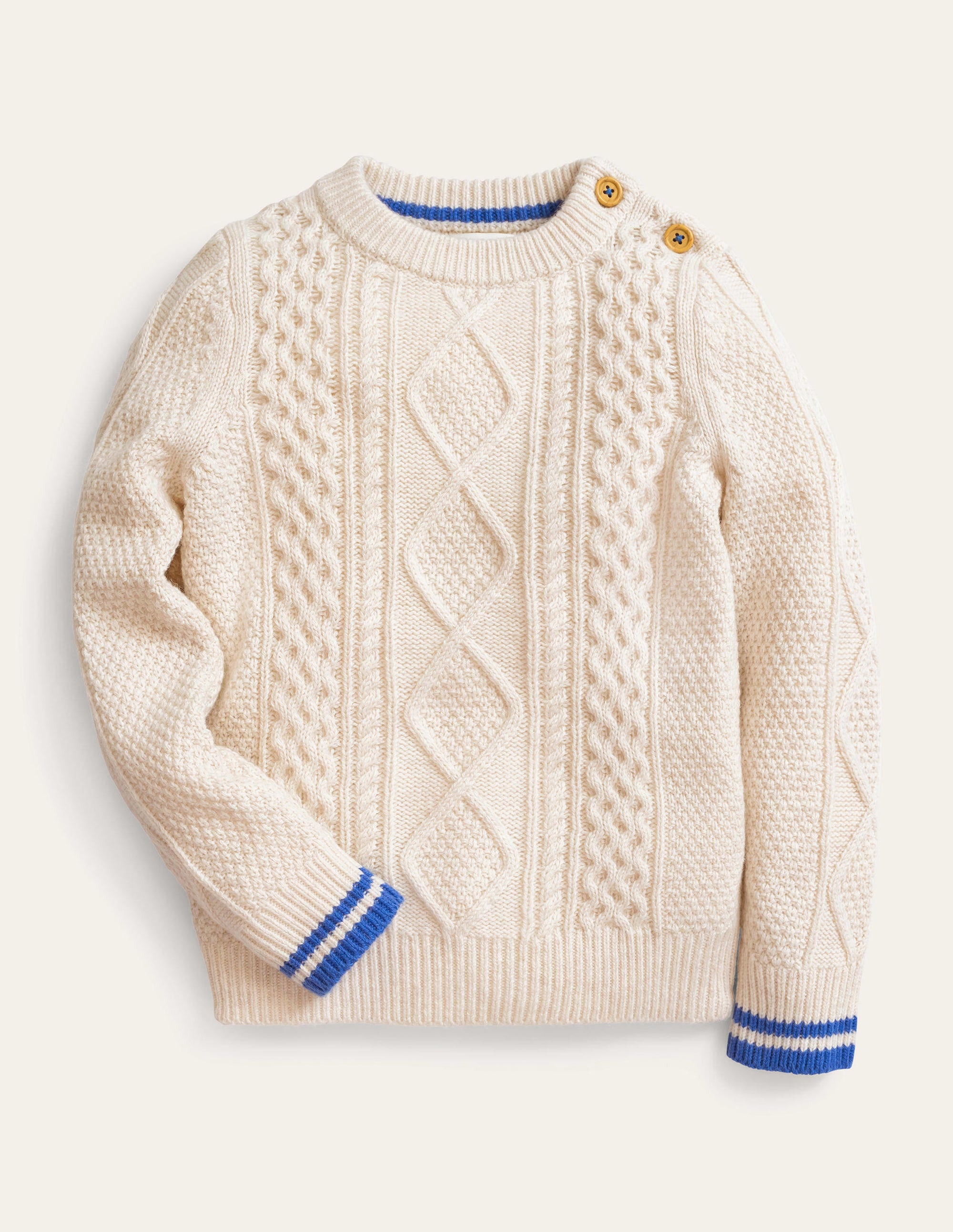 Pull torsadé-Écru chiné - Image 1