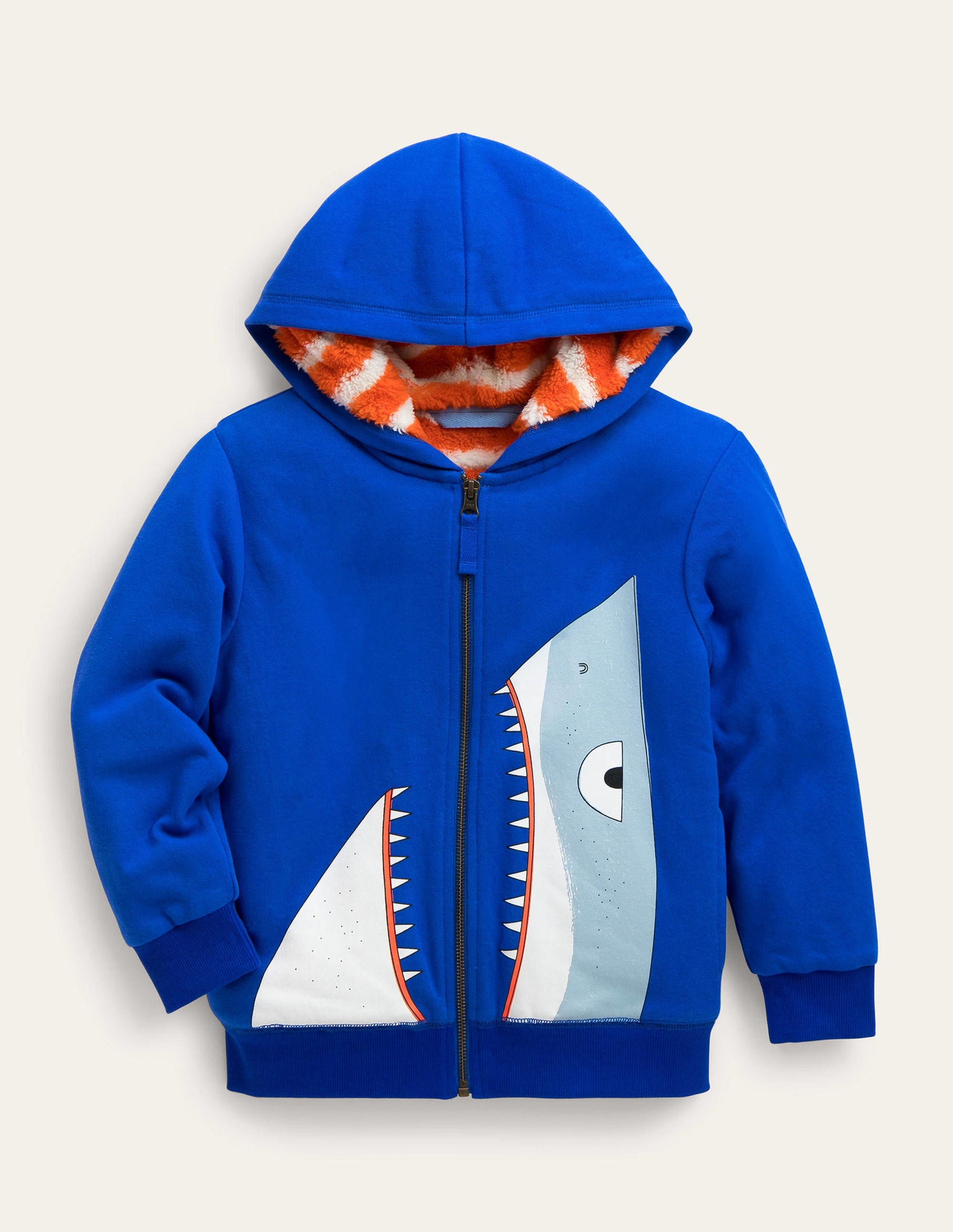 Hai-Hoodie mit kuscheligem Futter-Stahlblau, Hai-1