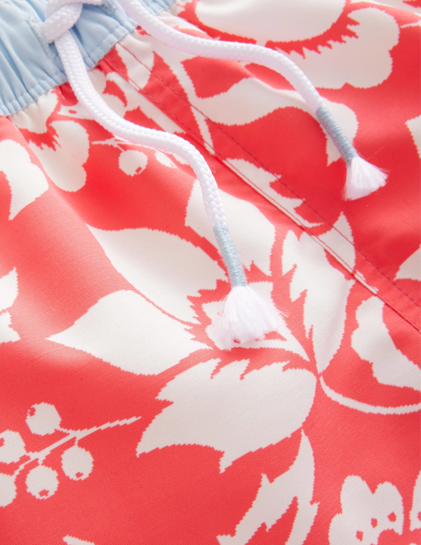 Short de bain-Motif floral rouge