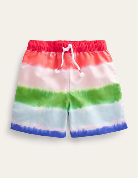 Badeshorts-Delfinrosa/Marmeladenrot, Batikmuster