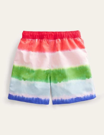 Badeshorts-Delfinrosa/Marmeladenrot, Batikmuster