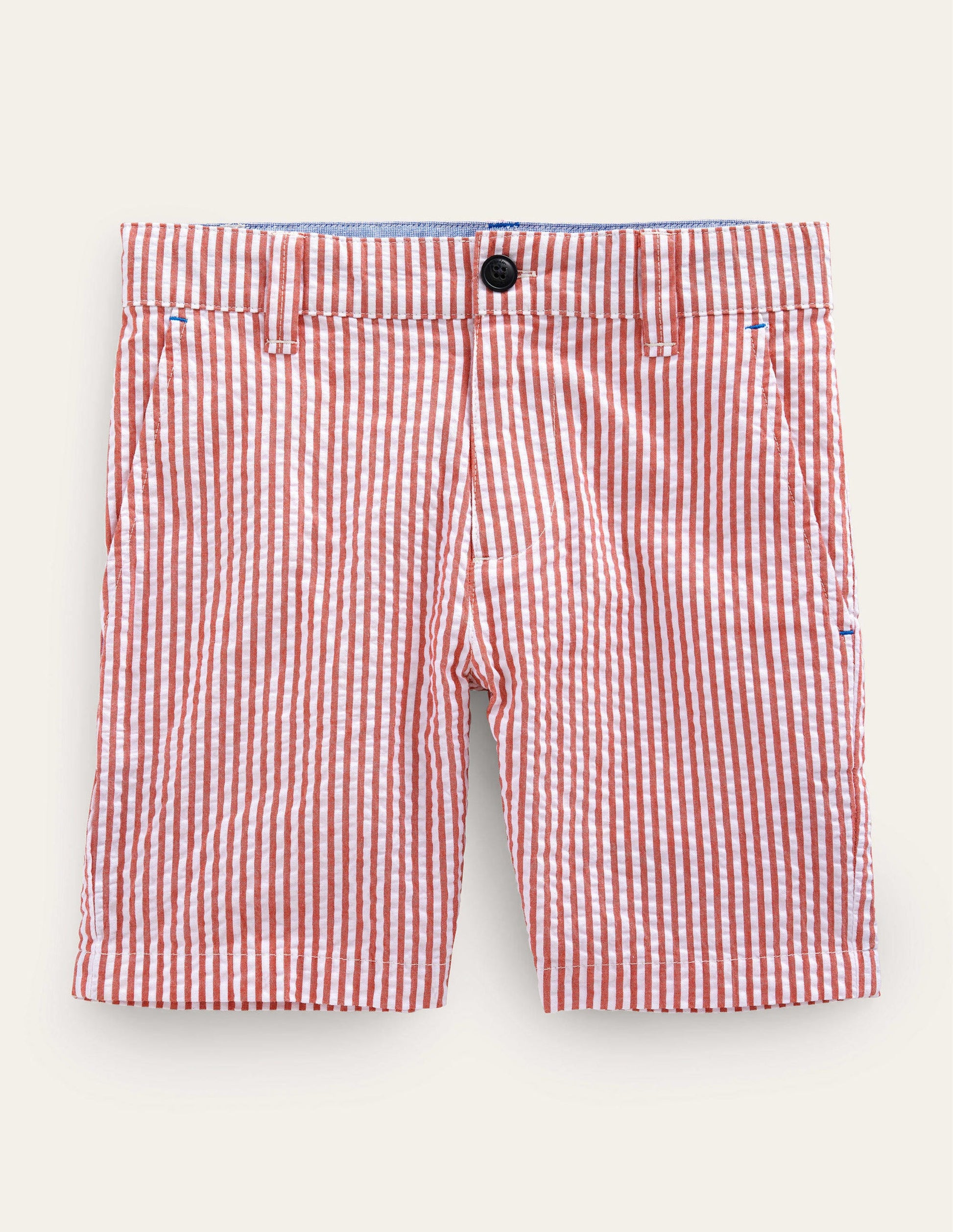 Short en seersucker-Rayé rouge confiture/ivoire-1
