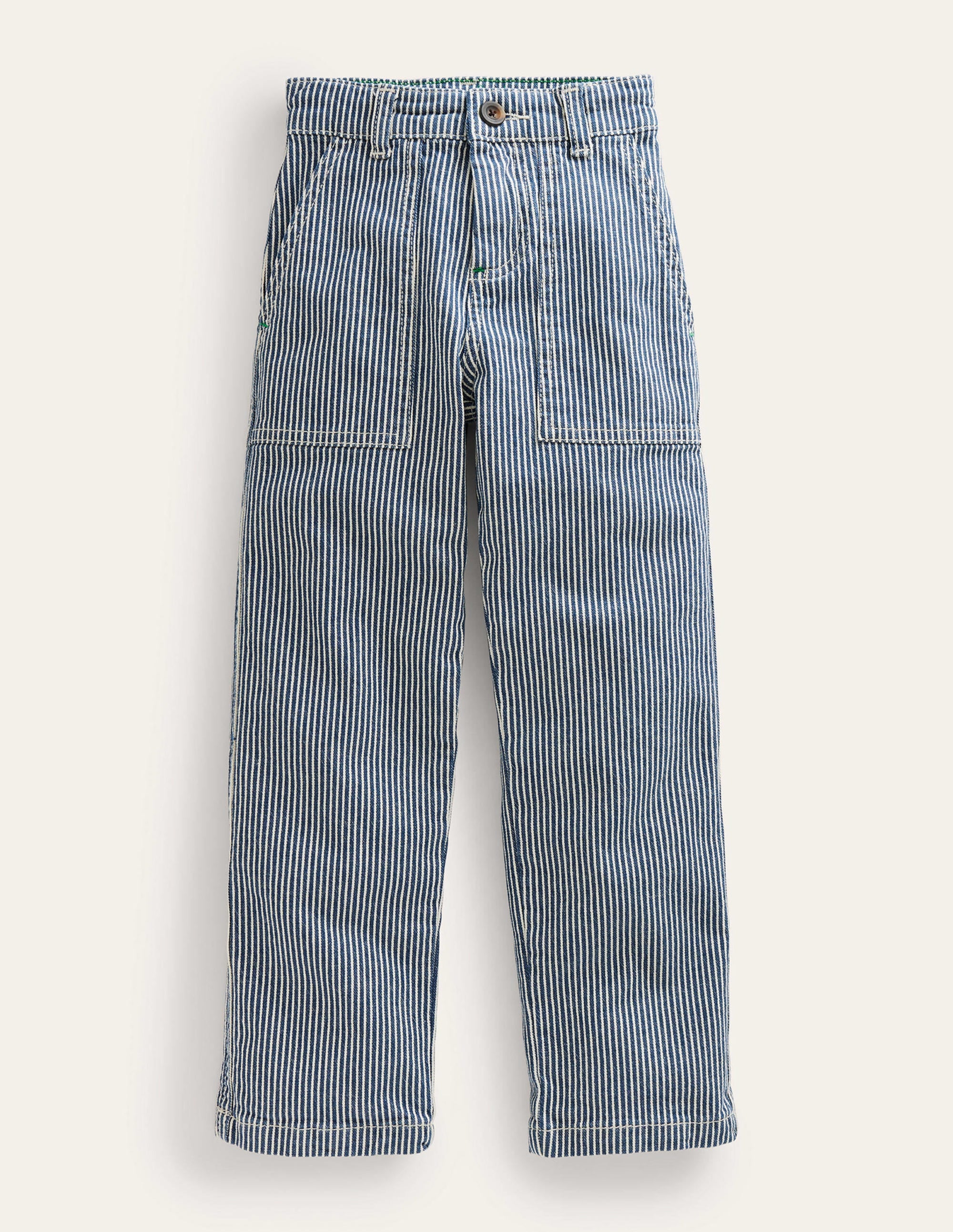 Pantalon décontracté à poche et fines rayures-Rayé style coutil - Image 1