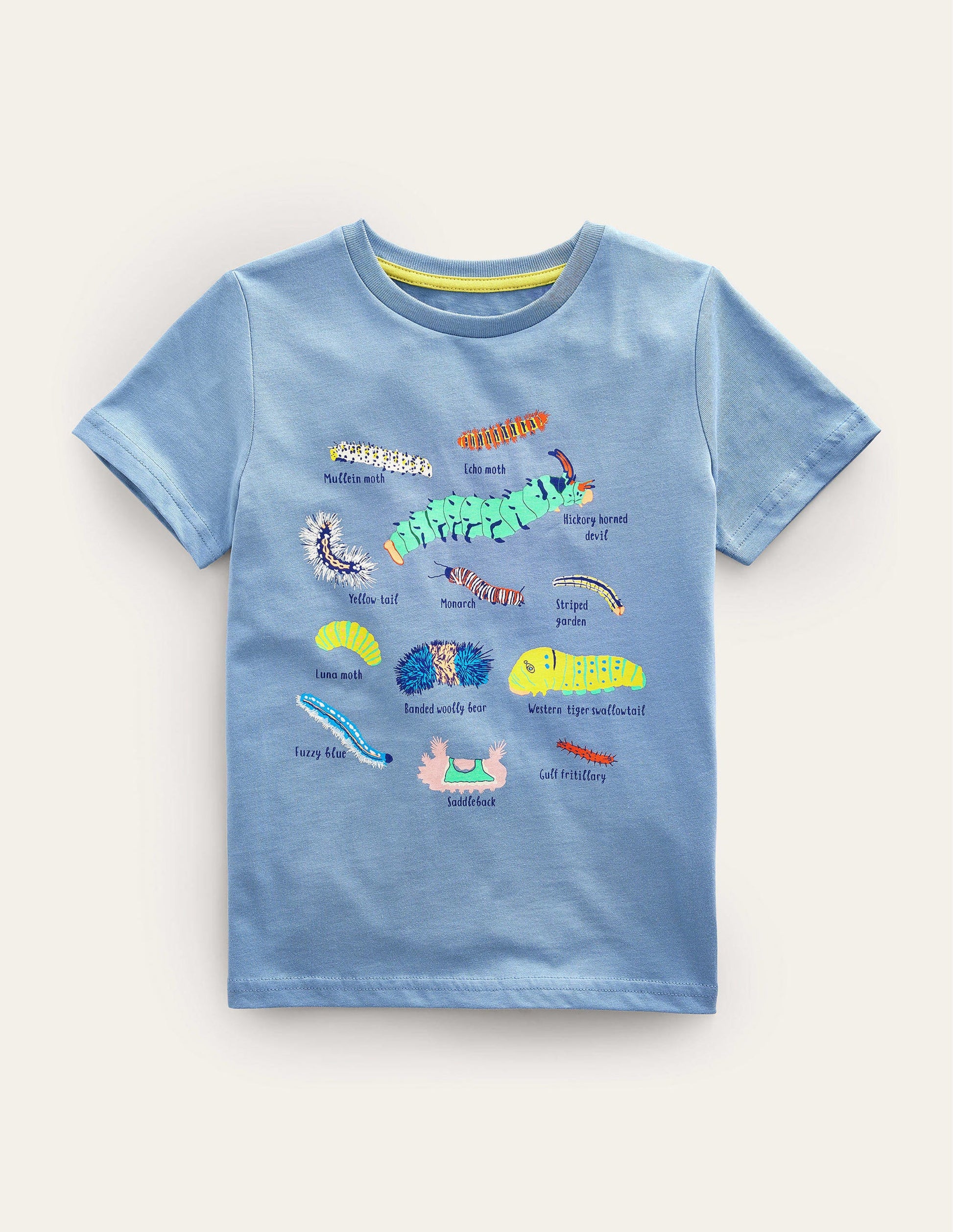 Lehrreiches T-Shirt mit Tiermotiv-Graublau, Insekten-1
