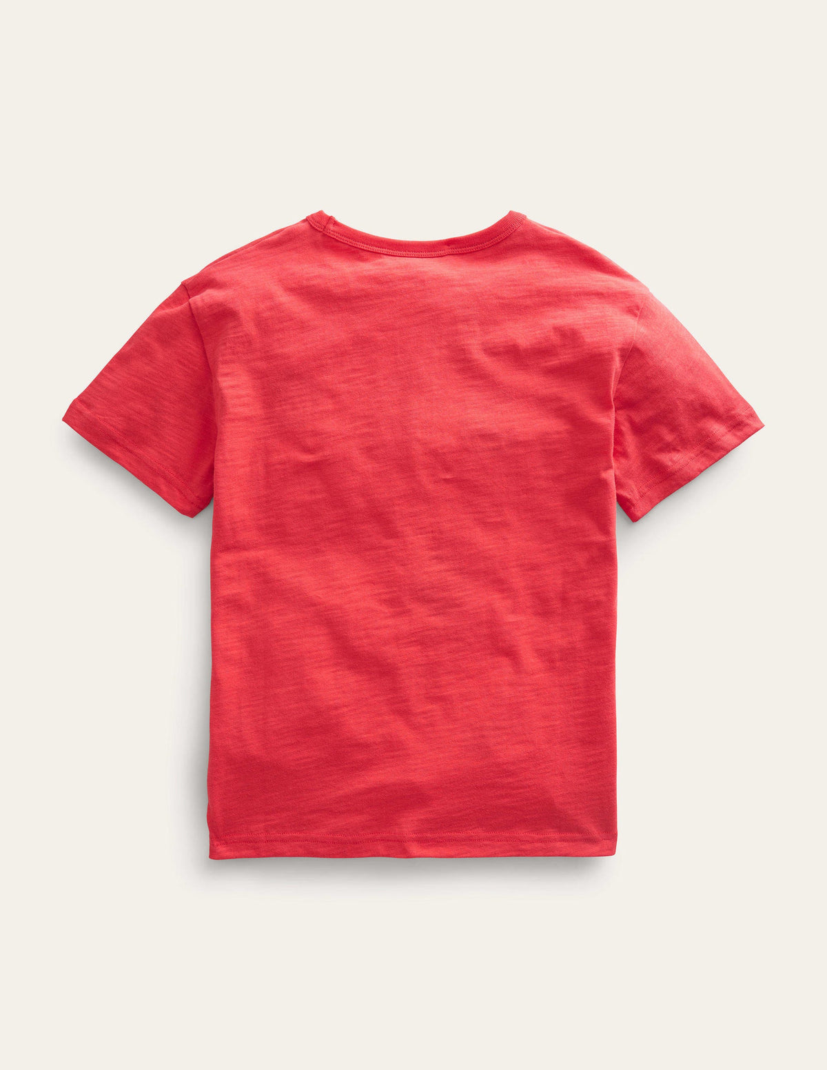 Lässiges T-Shirt mit Streifen auf der Brust-Erbeerkuchenrot - Image 2