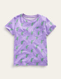All-over Printed T-Shirt-Soft Lavender Purple Croc