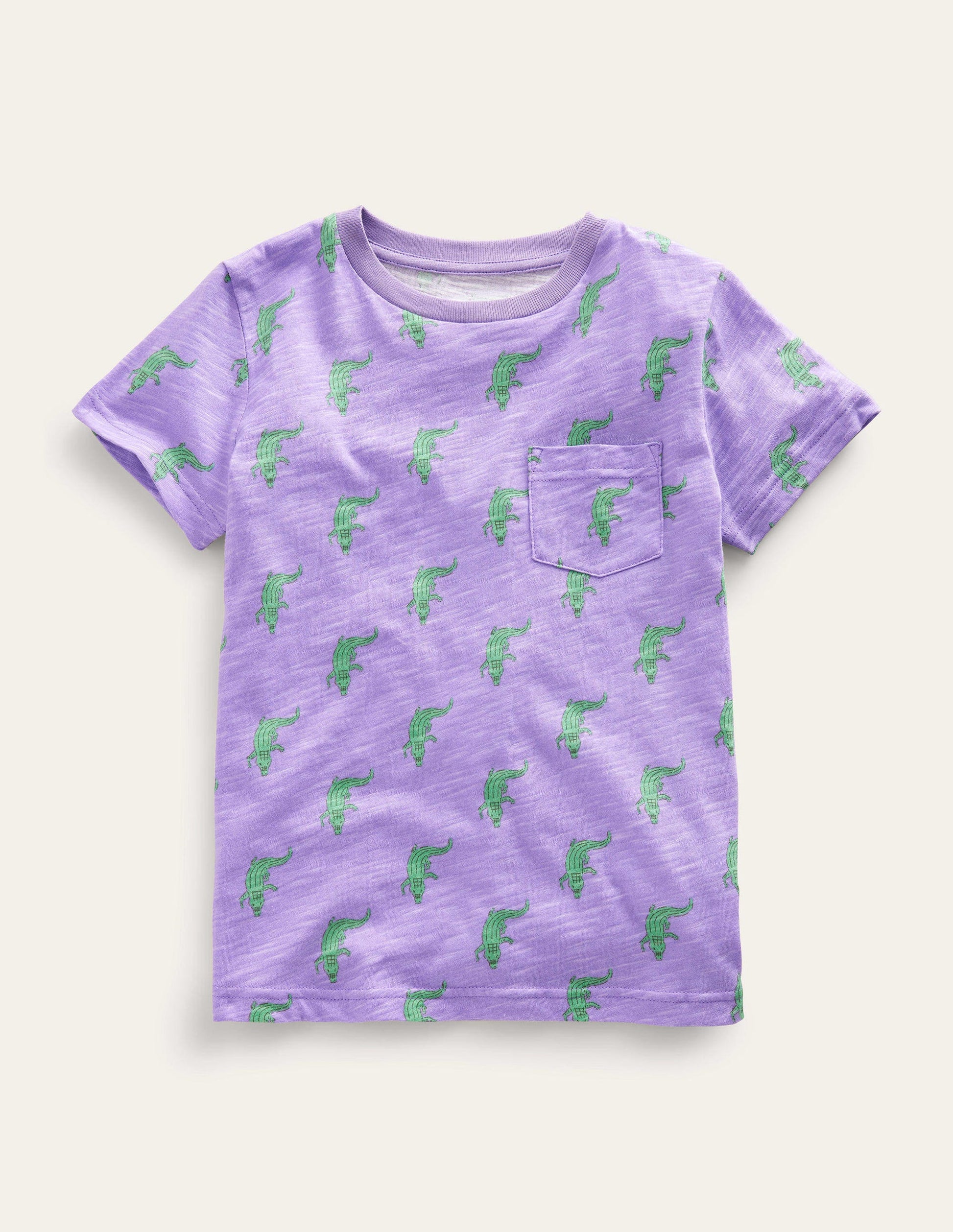 All-over Printed T-Shirt-Soft Lavender Purple Croc-1