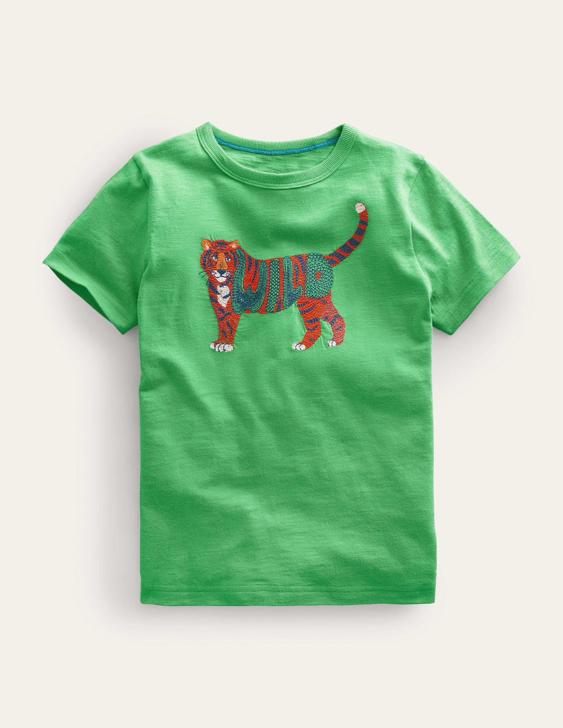 T-Shirt mit Tiermotiv-Aloe-Vera-Grün, Tiger-1