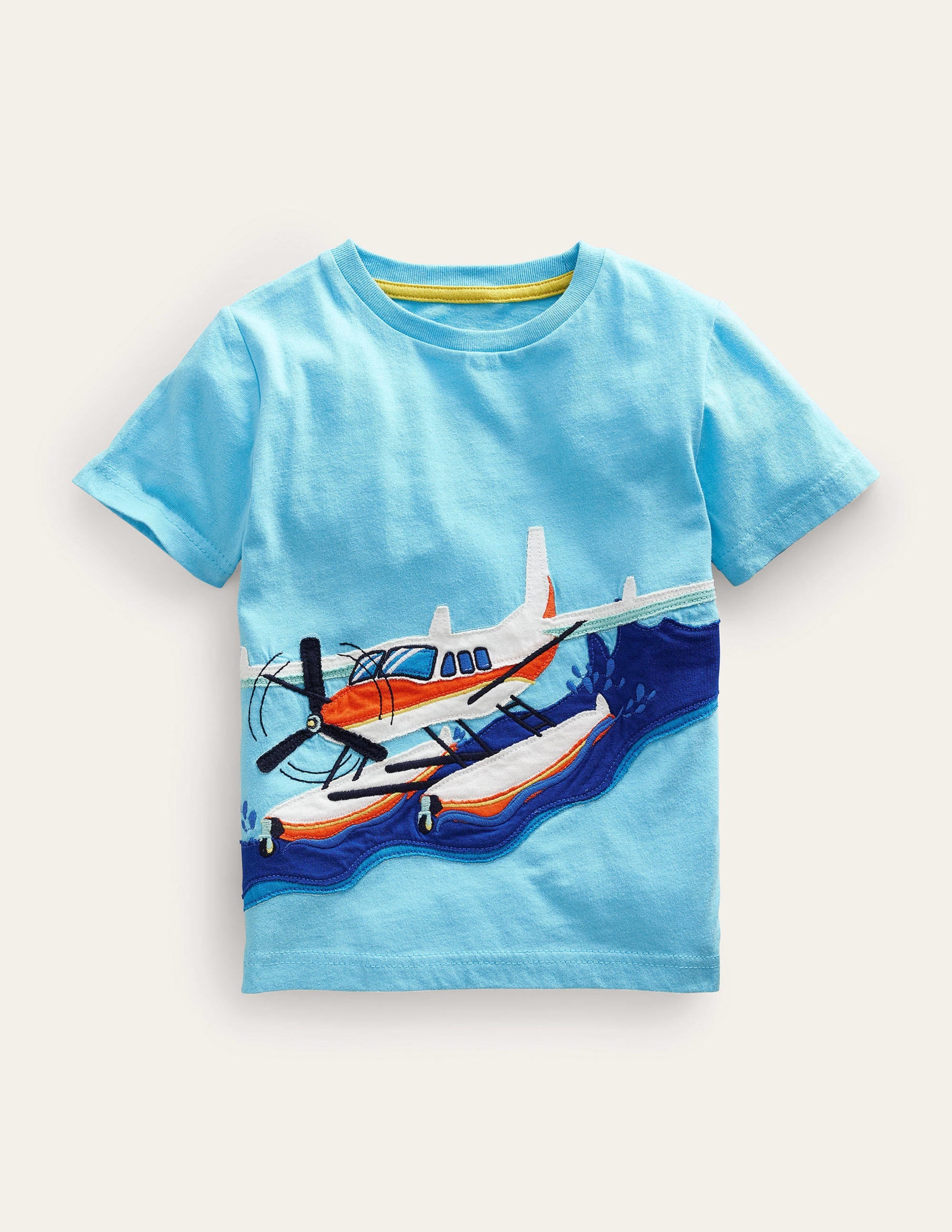 T-Shirt mit Transportmotiv-Wasserblau, Wasserflugzeug - Image 1