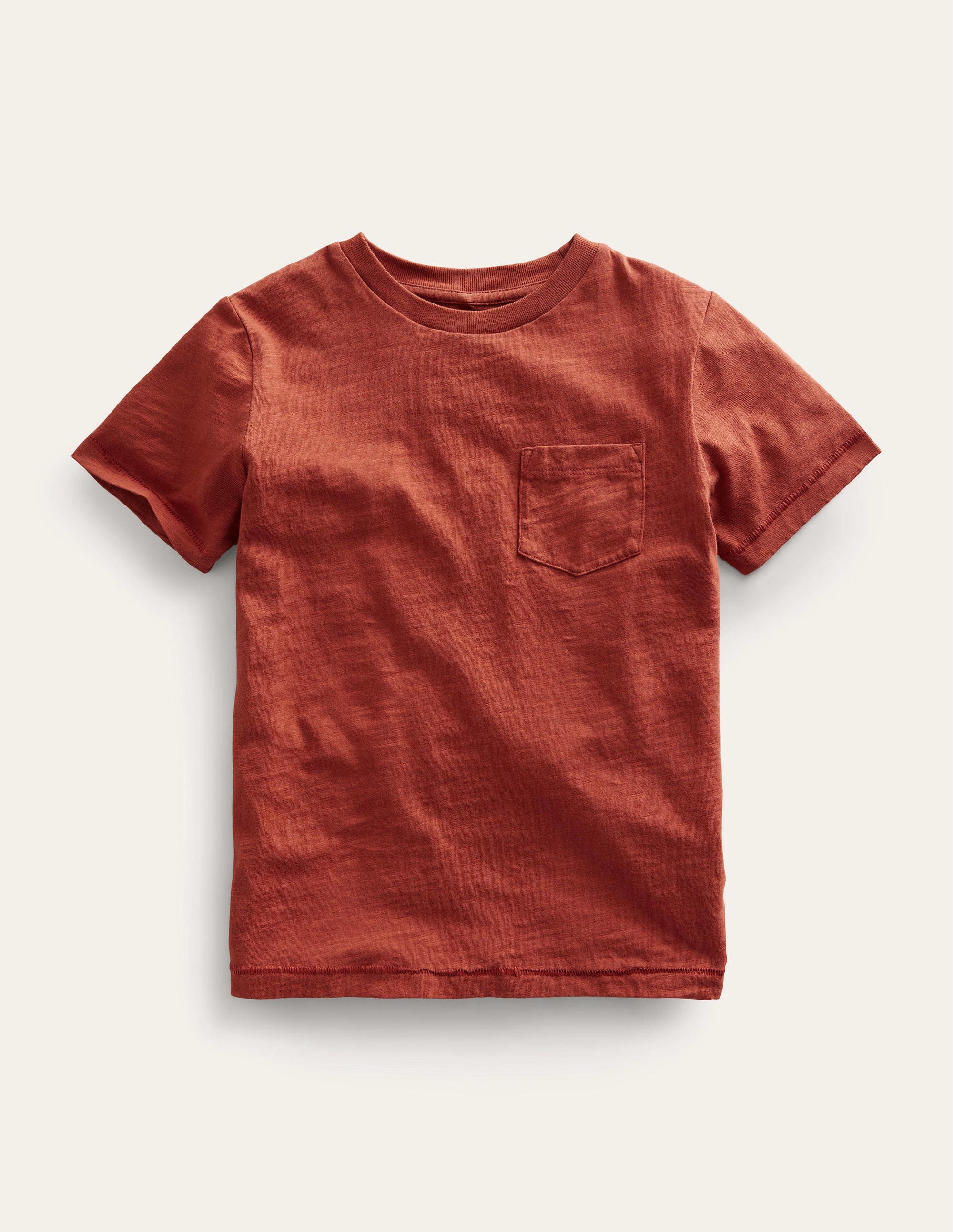 T-shirt délavé en tissu flammé-Châtaigne grillée - Image 1